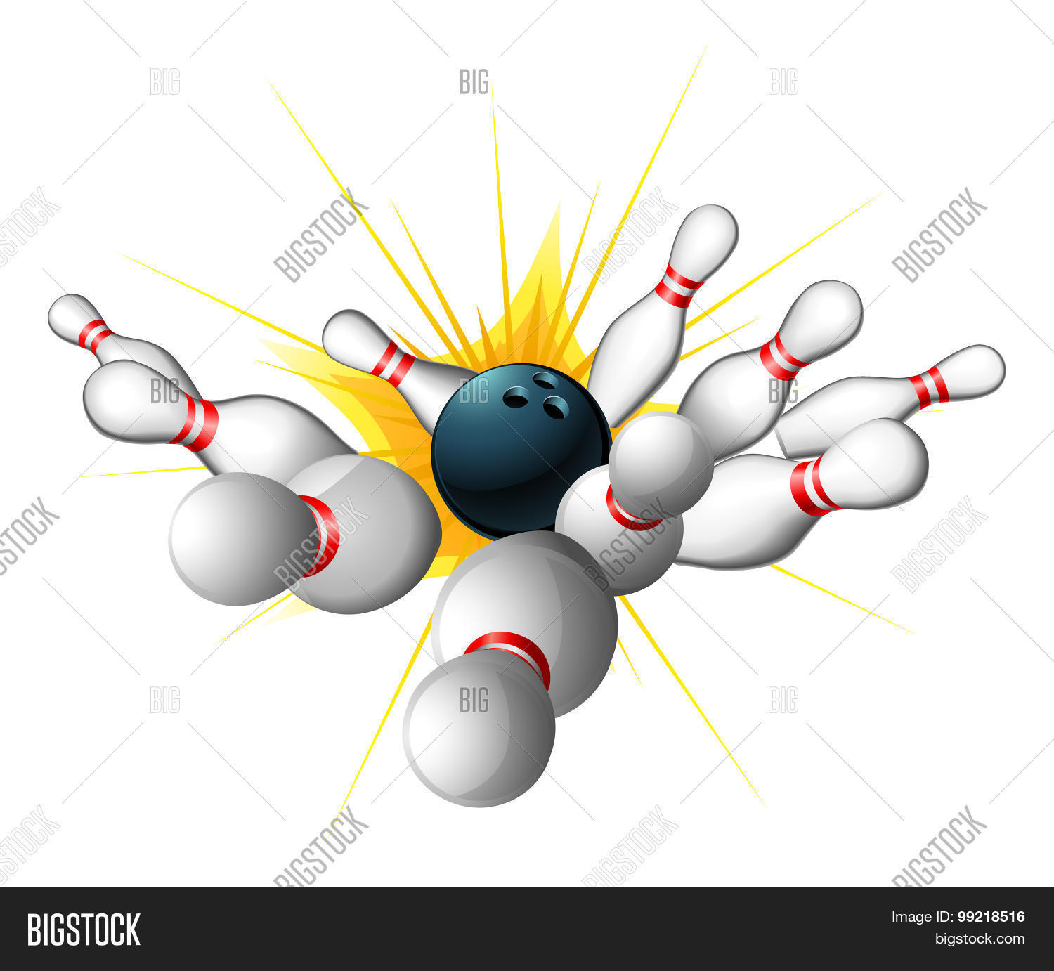 Bowling Ball Strike Vector & Photo (Free Trial) | Bigstock