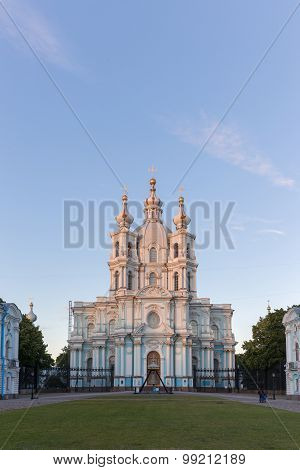 Smolny Cathedral In St.petersburg, Russia