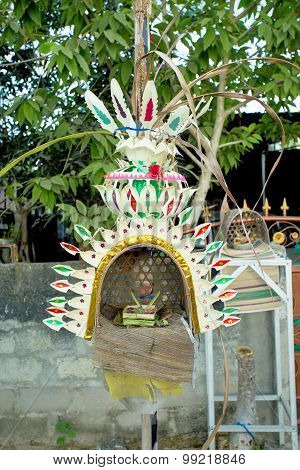 Traditional Offerings For God Befor Build A House In Bali