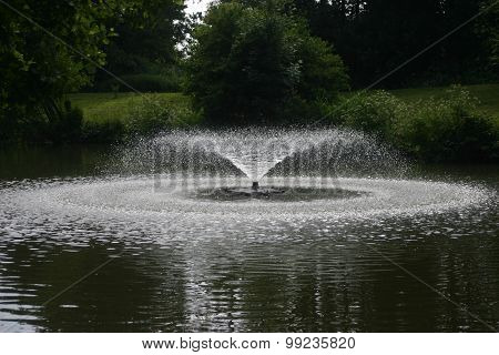 Water fountain in lake