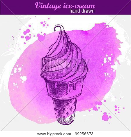 Hand drawn ice cream cone