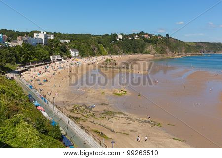 Beautiful weather and summer sun drew people to Tenby north beach South Wales