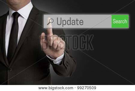 Update Internet Browser Is Operated By Businessman