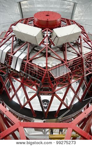 Giant spanish telescope GTC 10 meters mirror diameter in Roque de los muchachos observatory La Palma