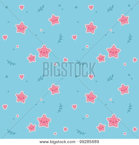 Starfish Seamless Pattern