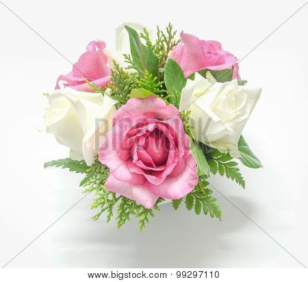 Decorated Pink And White Roses