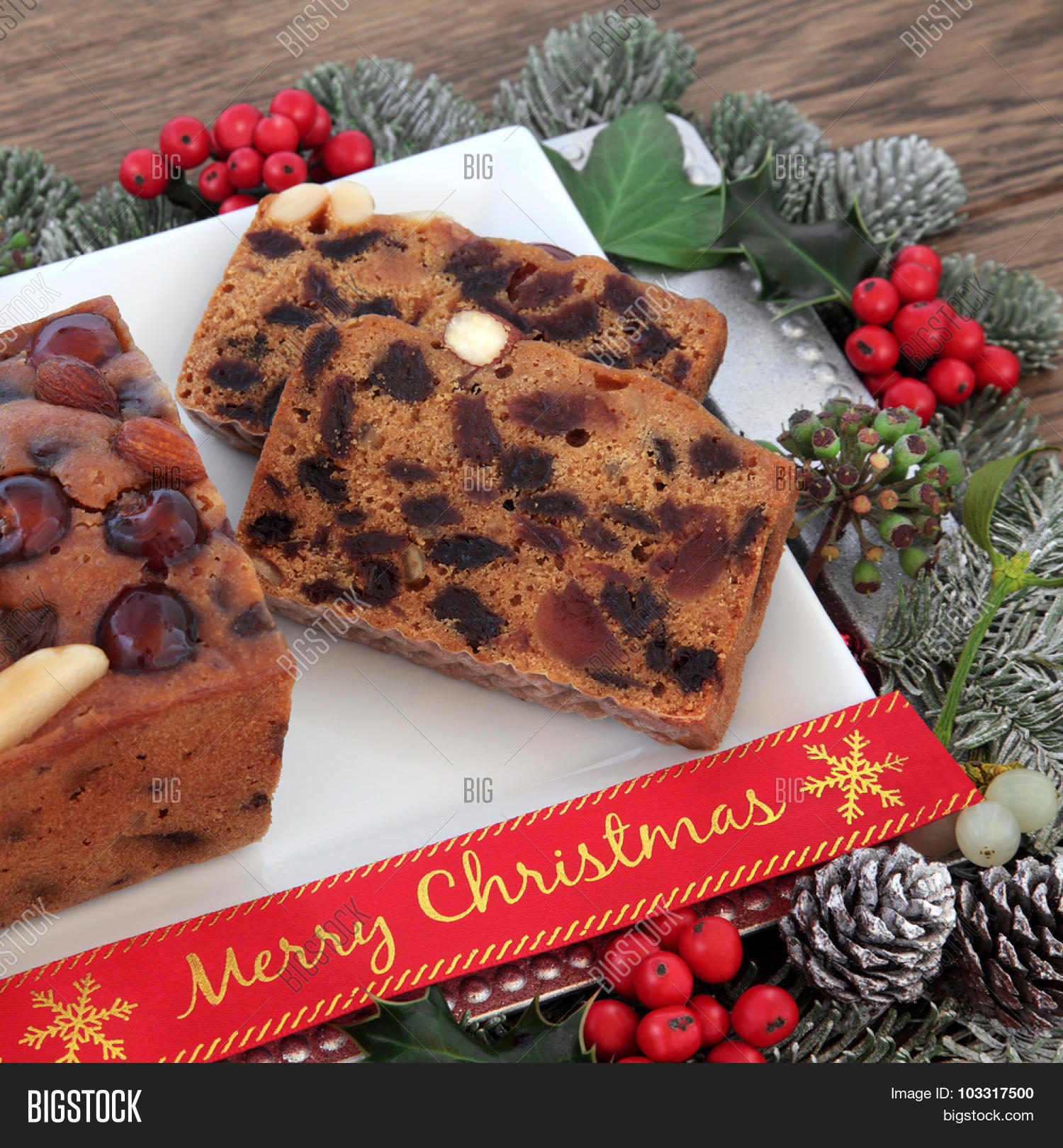 Genoa Cake Slice Merry Image & Photo (Free Trial) Bigstock