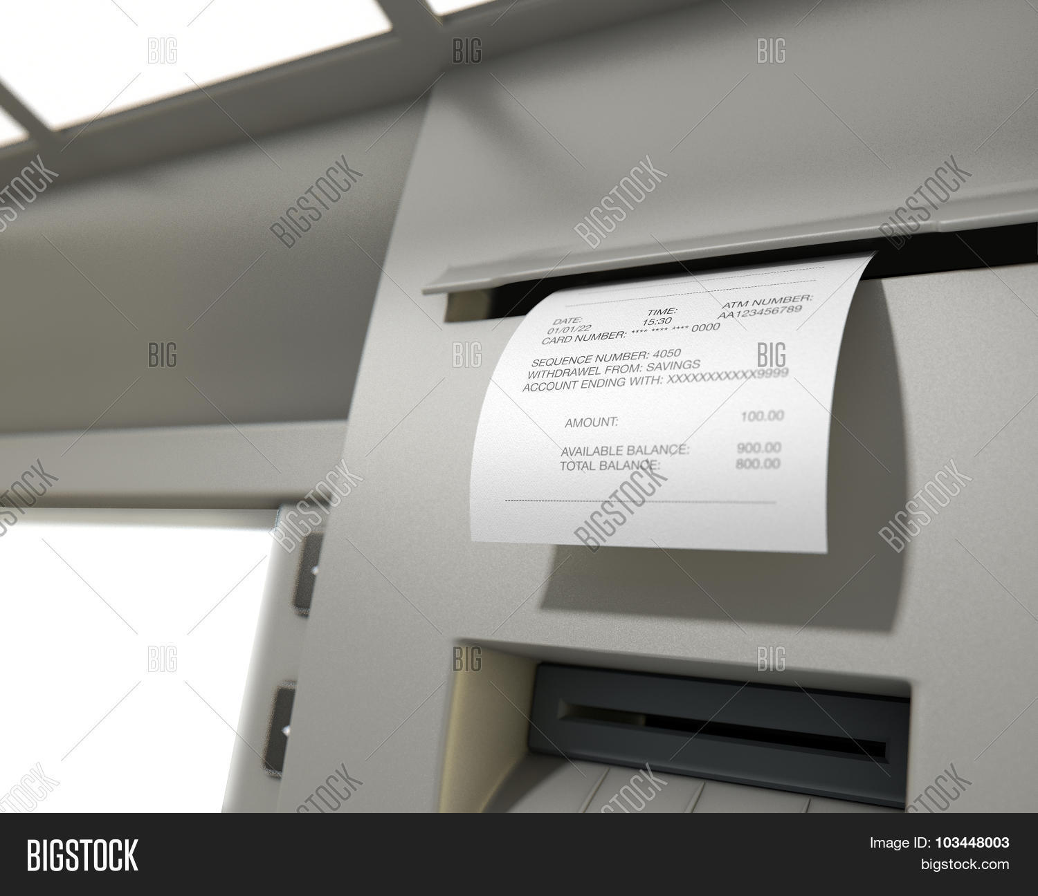 Atm Slip Withdrawel Image & Photo (Free Trial) Bigstock