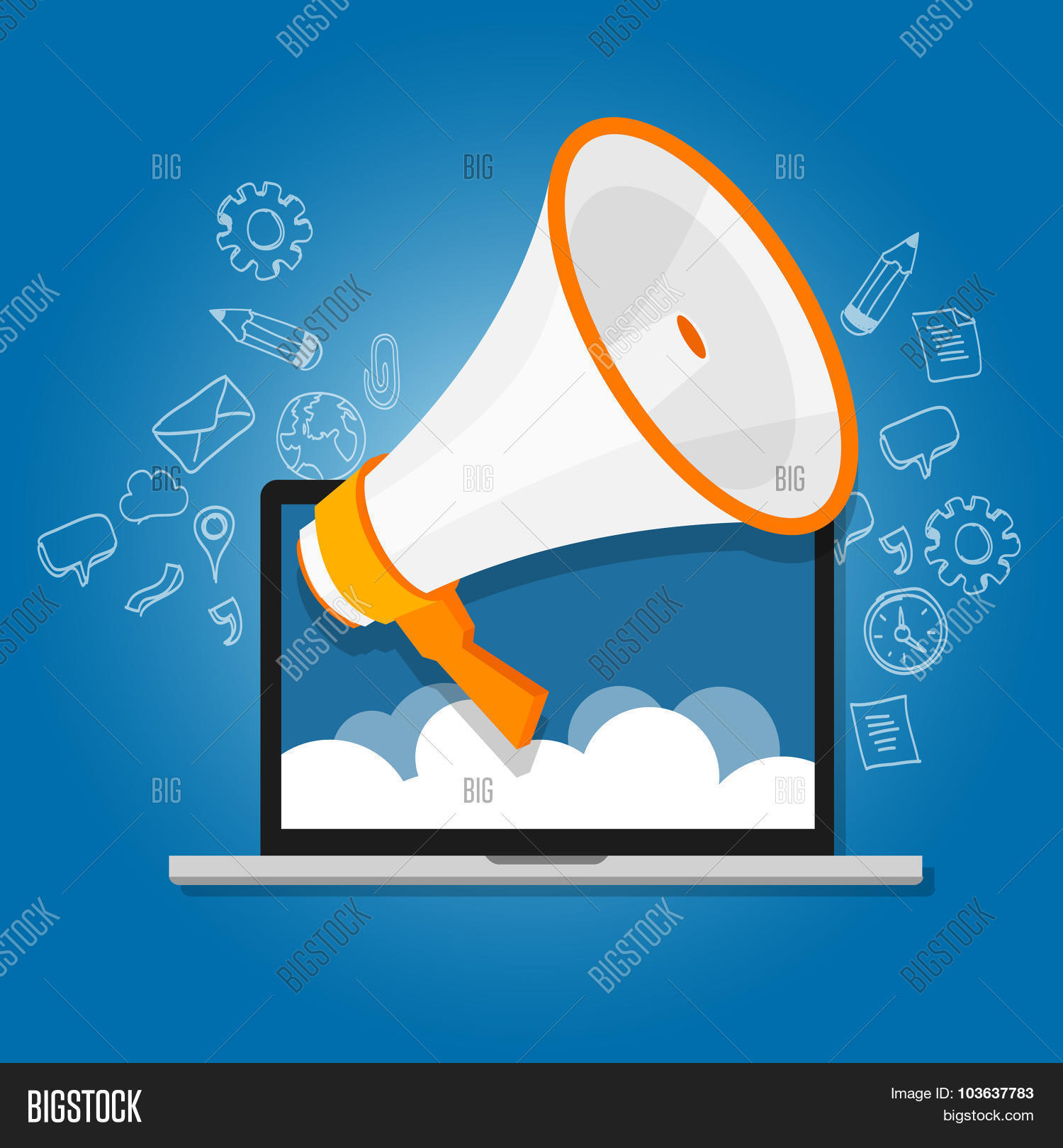 Megaphone Announce Vector & Photo (Free Trial) Bigstock