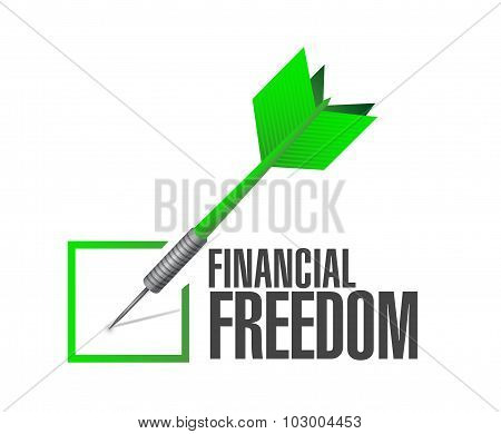 Financial Freedom Check Darts Sign Concept