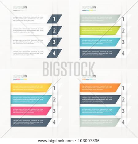 Tilted Squares Modern Infographics Banner Set