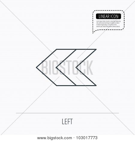 Left arrow icon. Previous sign.