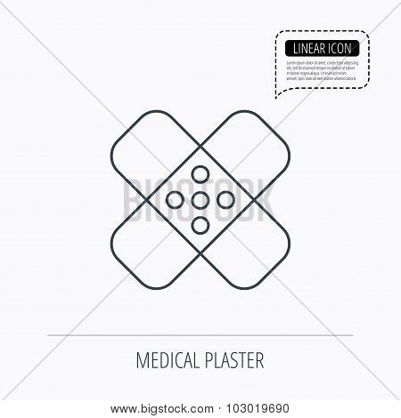 Medical plaster icon. Injury fix sign.