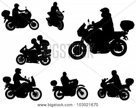 motorcyclists silhouettes