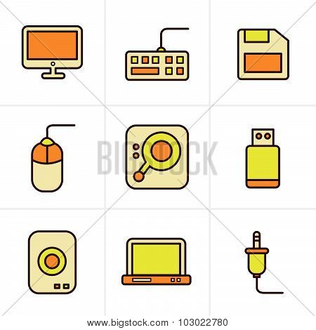 Icons Style Computer Icons Set, Vector Design