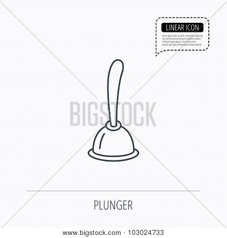 Plunger icon. Toilet cleaning tool sign.