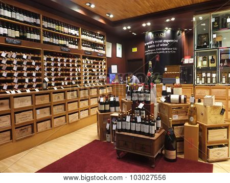 Wine store at Dubai Duty Free at the International Airport