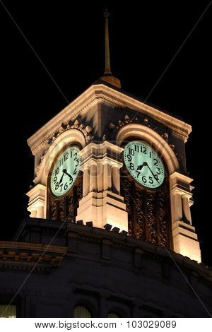 Ginza Clock Tower at night
