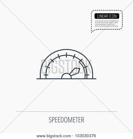 Speedometer icon. Speed tachometer with arrow.
