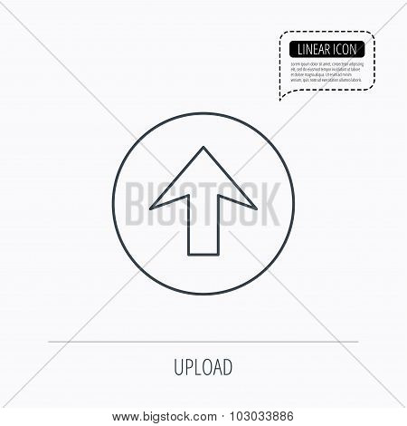 Upload icon. Top arrow sign.