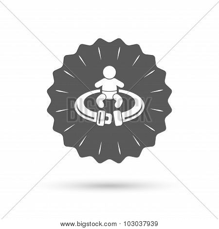 Fasten seat belt sign icon. Safety accident.