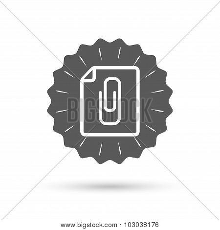 File annex icon. Paper clip symbol.