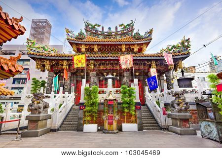 YOKOHAMA, JAPAN - AUGUST 11, 2015: Kwan Tai Temple in Yokohama's Chinatown district.