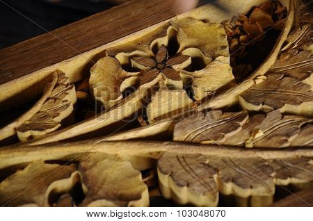 Malaysian traditional wood carving from Terengganu, Malaysia