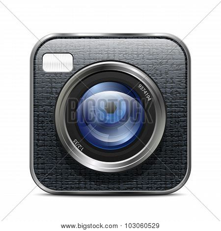 Photo Camera Icon. Vector Illustration