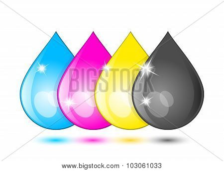 Ink Drops Icon. Vector