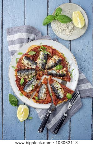 Sardine Tart on Plate