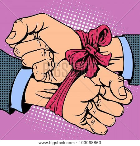 Hand tied ribbon