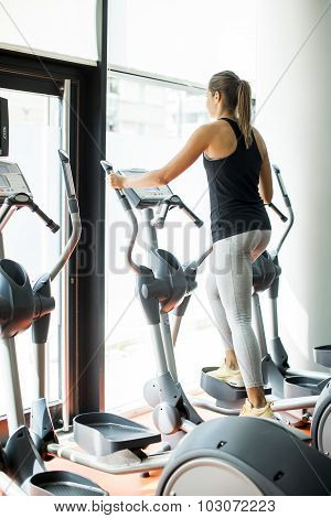 Young woman training in the gym