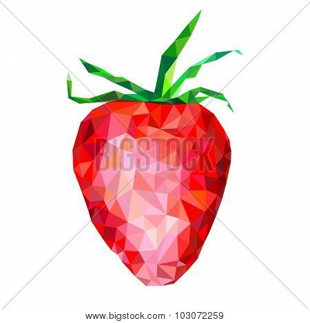 Abstract strawberry, triangles isolated on white background