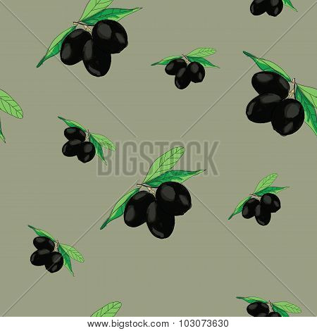 Illustration of olive seamless pattern