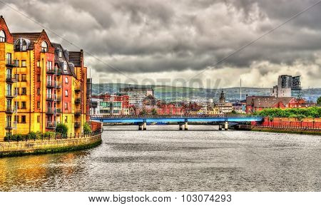 View Of Belfast Over The River Lagan - United Kingdom