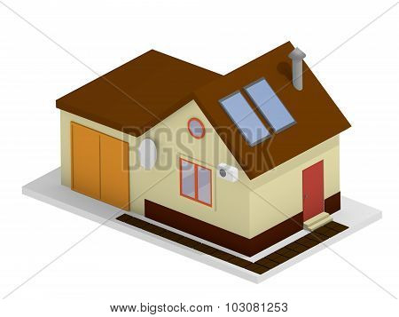 Small isometric 3D house