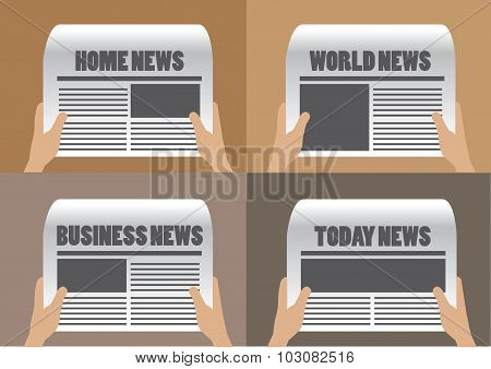 Newspaper Headlines Vector Illustration