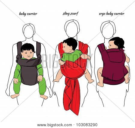 mothers with children in a sling