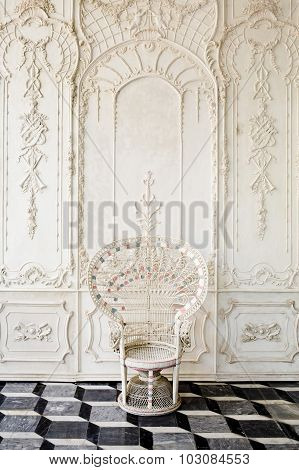 Ancient Chair With Beautiful Wall