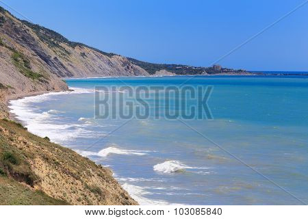 Seashore aerial view sea coast tibe beach