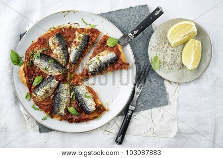 Sardine Tart on Plate