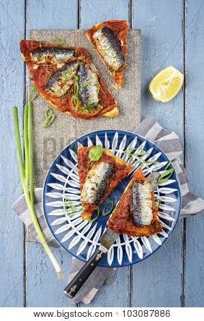 Sardine Tart on Plate