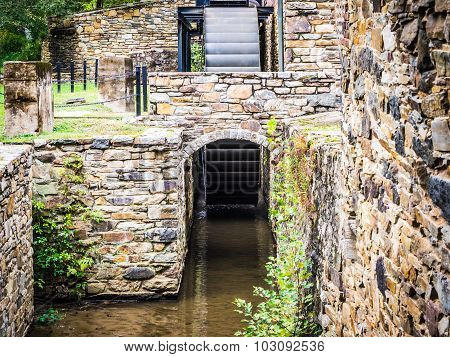 Waterwheel and Stone Walls at Mill