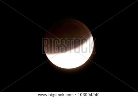 Total Lunar Eclipse On Sept. 28, 2015, Observed In Kiel, Germany, Through A Telescope