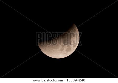 Total Lunar Eclipse On Sept. 28, 2015, Observed In Kiel, Germany, Through A Telescope