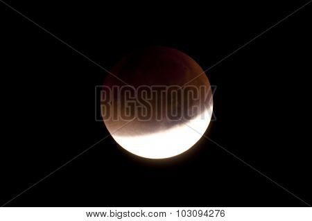 Total Lunar Eclipse On Sept. 28, 2015, Observed In Kiel, Germany, Through A Telescope
