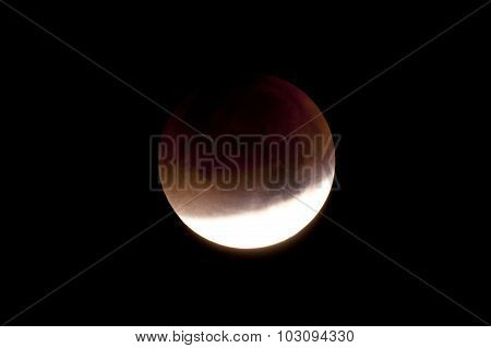 Total Lunar Eclipse On Sept. 28, 2015, Observed In Kiel, Germany, Through A Telescope
