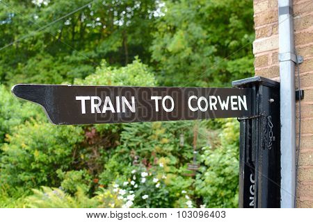 Train Sign at Railway station