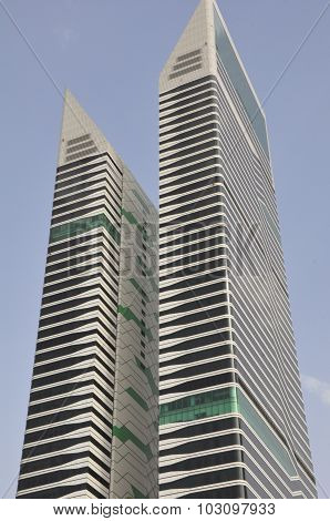 Acico Twin Towers along Sheikh Zayed Road in Dubai, UAE